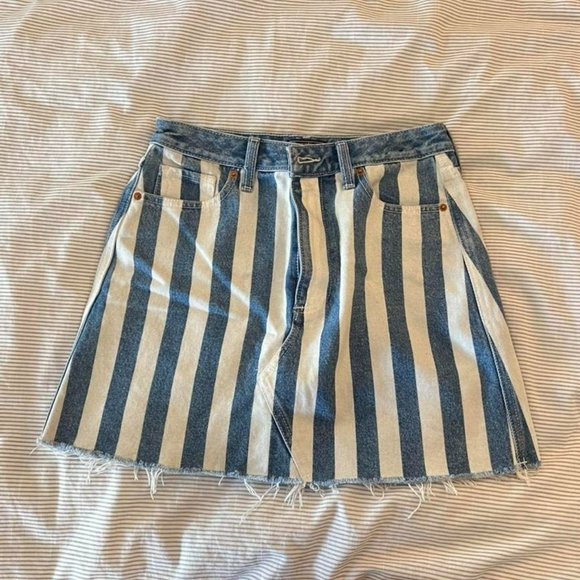 Striped denim skirt - Picture 1 of 3